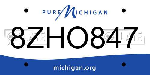 8ZHO847 Michigan License Plate