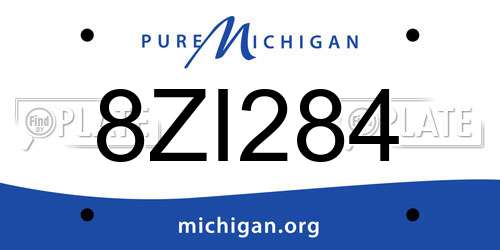 8ZI284 Michigan License Plate