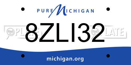 8ZLI32 Michigan License Plate