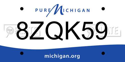 8ZQK59 Michigan License Plate