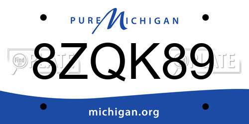 8ZQK89 Michigan License Plate