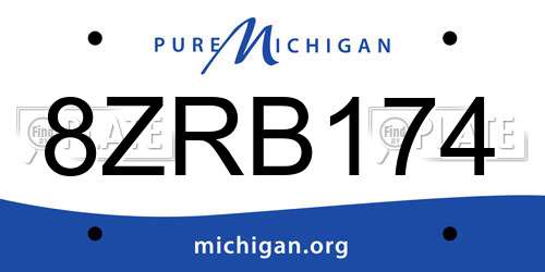 8ZRB174 Michigan License Plate