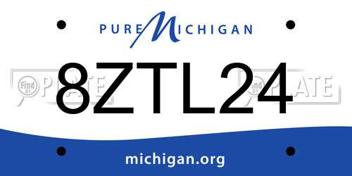 8ZTL24 Michigan License Plate