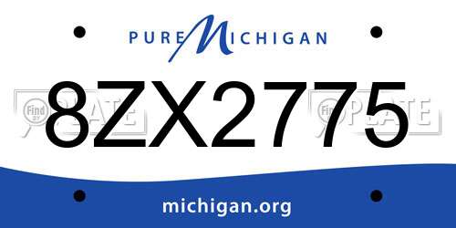 8ZX2775 Michigan License Plate