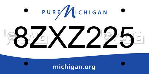 8ZXZ225 Michigan License Plate