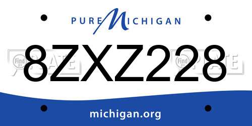 8ZXZ228 Michigan License Plate