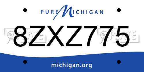 8ZXZ775 Michigan License Plate