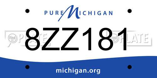 8ZZ181 Michigan License Plate
