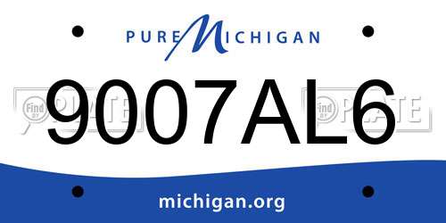 9007AL6 Michigan License Plate