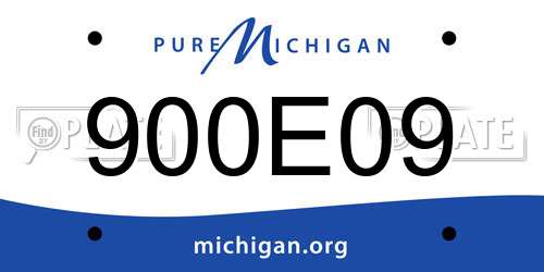 900E09 Michigan License Plate