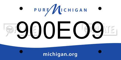 900EO9 Michigan License Plate