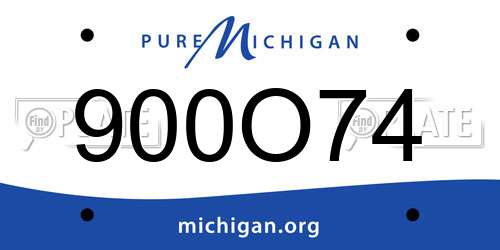 900O74 Michigan License Plate