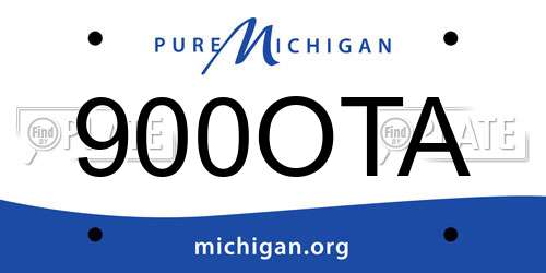 900OTA Michigan License Plate