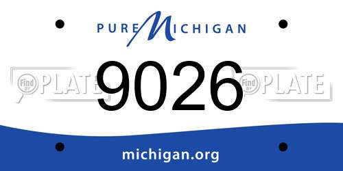 9026 Michigan License Plate