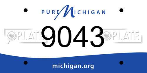9043 Michigan License Plate
