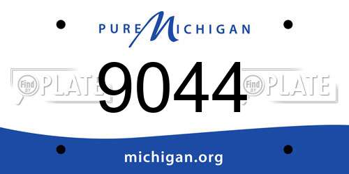 9044 Michigan License Plate