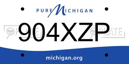 904XZP Michigan License Plate