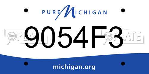 9054F3 Michigan License Plate