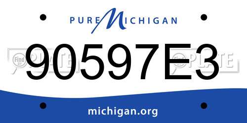 90597E3 Michigan License Plate