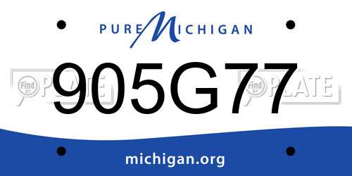 905G77 Michigan License Plate