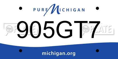 905GT7 Michigan License Plate