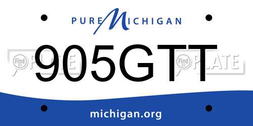 905GTT Michigan License Plate