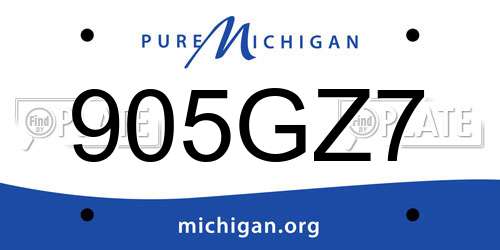 905GZ7 Michigan License Plate