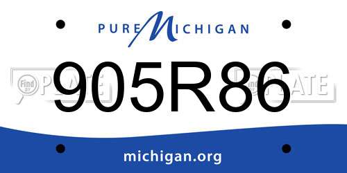 905R86 Michigan License Plate