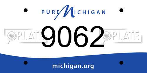 9062 Michigan License Plate