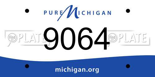 9064 Michigan License Plate