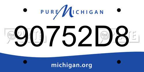 90752D8 Michigan License Plate