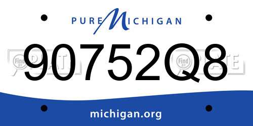 90752Q8 Michigan License Plate