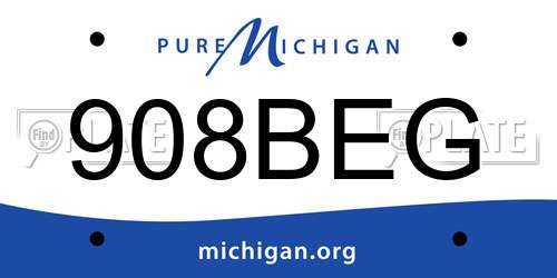 908BEG Michigan License Plate