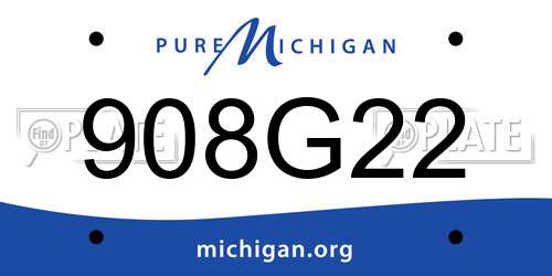 908G22 Michigan License Plate