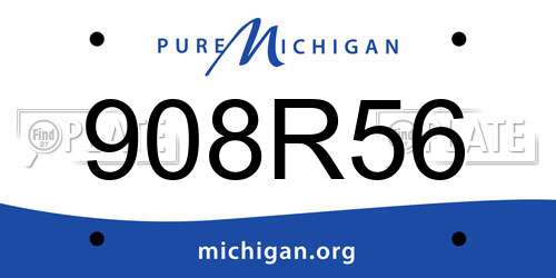 908R56 Michigan License Plate