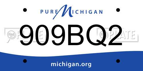 909BQ2 Michigan License Plate