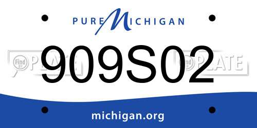 909S02 Michigan License Plate