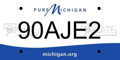90AJE2 Michigan License Plate