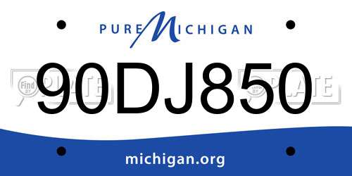 90DJ850 Michigan License Plate