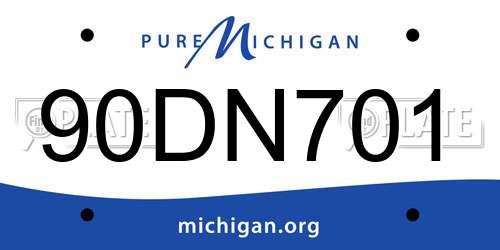 90DN701 Michigan License Plate