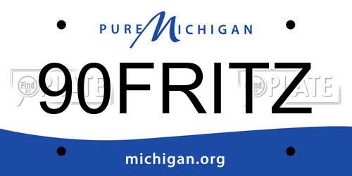 90FRITZ Michigan License Plate
