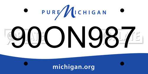 90ON987 Michigan License Plate