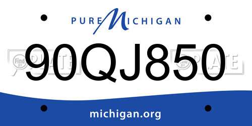 90QJ850 Michigan License Plate