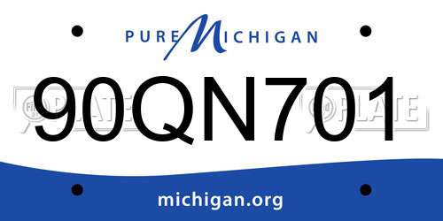 90QN701 Michigan License Plate