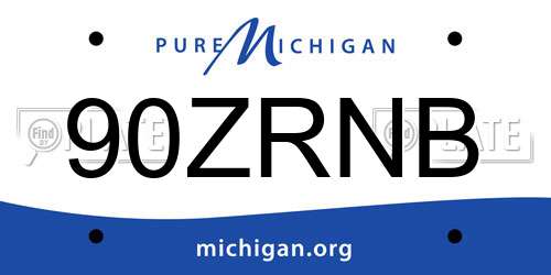 90ZRNB Michigan License Plate