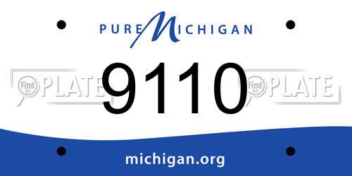 9110 Michigan License Plate