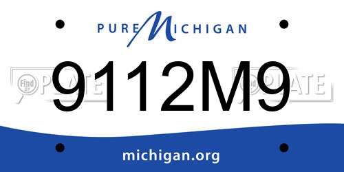 9112M9 Michigan License Plate
