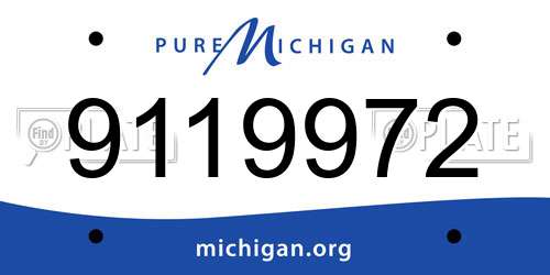 9119972 Michigan License Plate