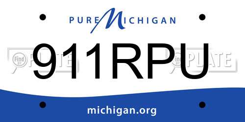 911RPU Michigan License Plate