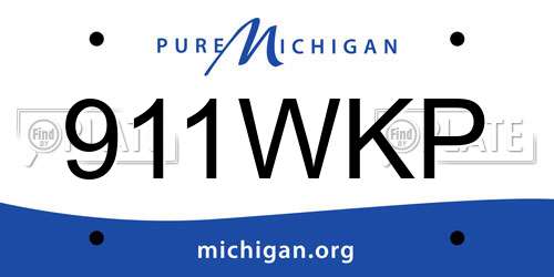 911WKP Michigan License Plate
